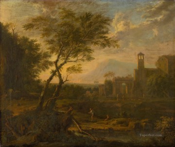  Huysum Oil Painting - Italian Landscape Jan van Huysum